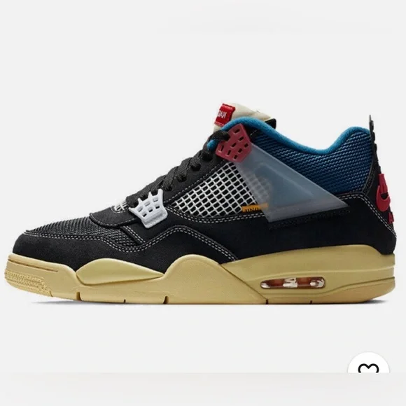 Air Jordan 4 Retro SP Black Blue Red with Cream Sole - Picture 4 of 9